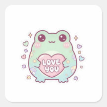 Liefde Kikker Sticker Cute Kikker Houdt Hart Roman
