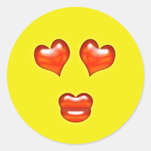 Liefde Kiss Emoji Ronde Sticker (Voorkant)