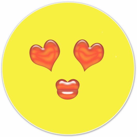 Liefde Kiss Harten Emoji Sticker (Voorkant)