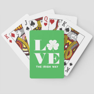 Liefde Klaverblad Iers Groen Wit Eigen Tekst Pokerkaarten