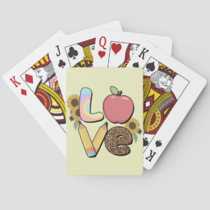 Liefde - Kleurrijk Teacher Design met Apple & Penc Pokerkaarten