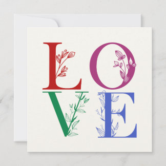 Liefde - Kleurrijke botanische letters Kaart