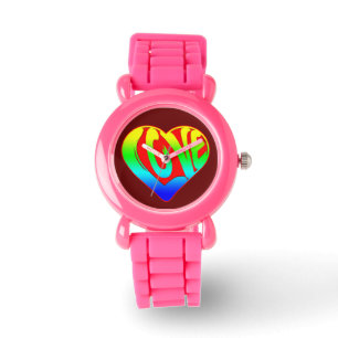 Liefde Kleurrijke Hart Valentijnsdag Horloge