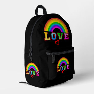 Liefde Kleurrijke Regenboog Rode Hart Bedrukte Rugzak