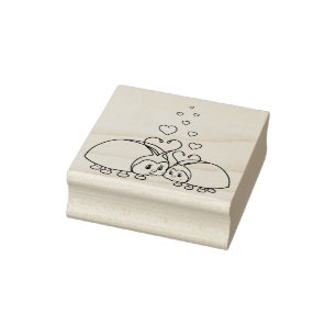 Liefde knuppels met hart rubberstempel