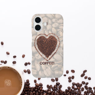 Liefde Koffie Hart Koffiebonen iPhone 16 Hoesje