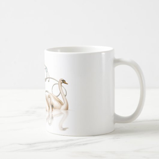 Liefde koffie Mok met twee zwanen (Rechts)