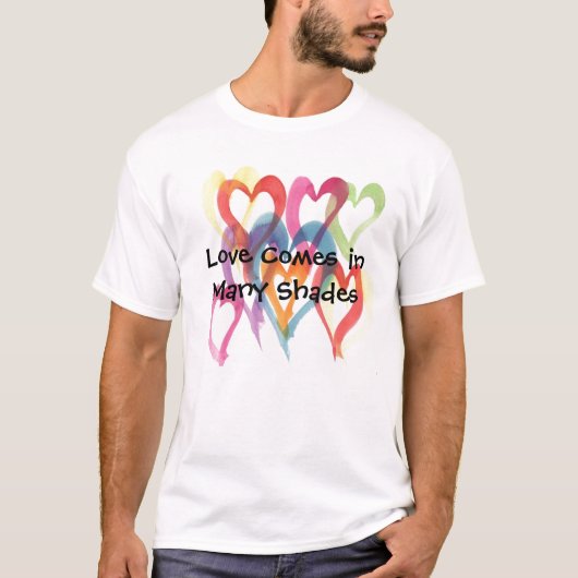 Liefde komt in veel schaduwen - hart T-shirt (Voorkant)