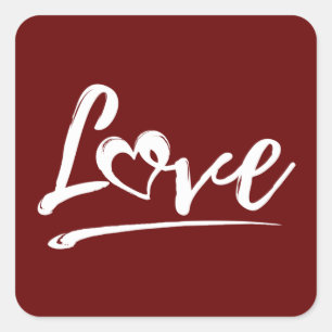LIEFDE KOPPEL RELATIE HUWELIJK KADO VIERKANTE STICKER