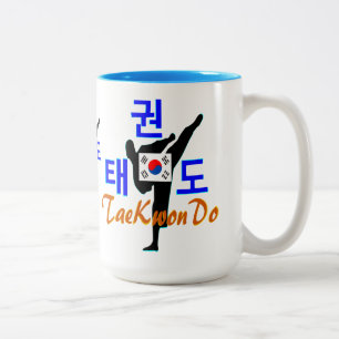 ☯✔Liefde Koreaanse Martial Art-TaeKwonDo Chic Two- Tweekleurige Koffiemok