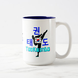 ☯✔Liefde Koreaanse Martial Art-TaeKwonDo Two-tone Tweekleurige Koffiemok