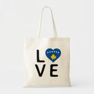 Liefde - Kosovo vlag Tote Bag