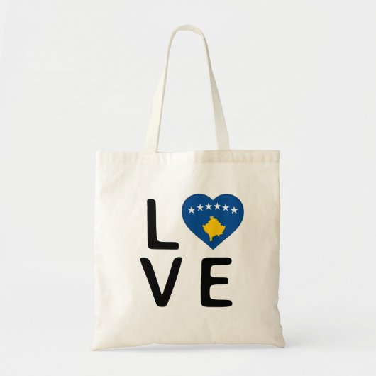 Liefde - Kosovo vlag Tote Bag (Voorkant)