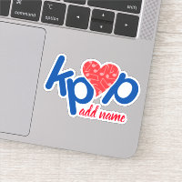 Liefde Kpop Naam Sticker in Rood & Blauw