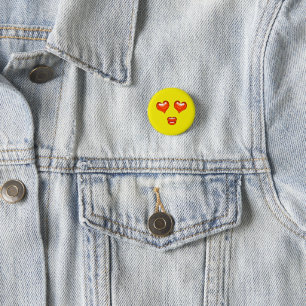 Liefde Kus Hart Ogen Emoji Ronde Button 3,2 Cm