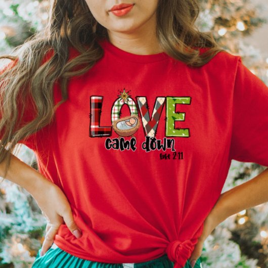 Liefde kwam naar beneden Kerstmis T-shirt