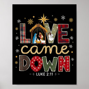 Liefde kwam neer Lukas 2_11 Patchwork Kerst Kunst Poster