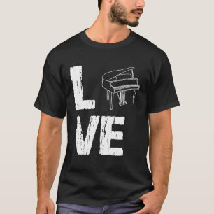 Liefde L O V E Pianist Leuke Grote Piano T-shirt