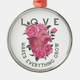 Liefde laat alles groeien – Romantische Bloemenkun Metalen Ornament