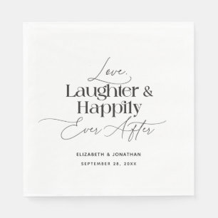 Liefde, Lach en Gelukkig Einde Wedding  Servet