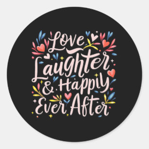 Liefde Lach En Gelukkig Tot Het Einde Bruid Bachel Ronde Sticker