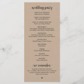 Liefde lachen, gelukkig ooit daarna, Wedding Cerem Programma (Achterkant)