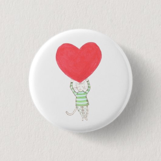 liefde, l'amour, amore ronde button 3,2 cm (Voorkant)