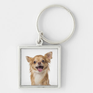 Liefde Lange Haren Chihuahua Puppy Hond Sleutelhanger