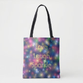 Liefde, Laugh, Sparkle Bokeh Lights Draagtas (Voorkant)