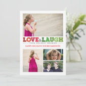 Liefde & Laugh x4 Feestdagenkaart (Staand voorkant)