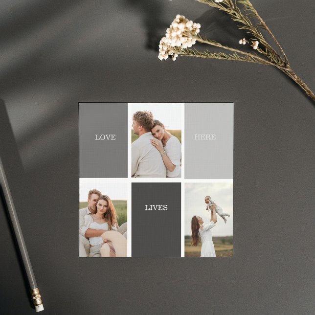 Liefde leeft hier | Drie foto familie cadeau (Creator heeft geüpload)