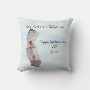 Liefde leeft in California State Shaped Custom Fot Kussen