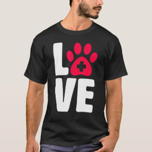 Liefde leraar school docent onderwijs rode hond po t-shirt