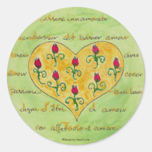 Liefde letters en Rozen knoppen - Stickers
