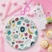 Liefde leuke ogen design papieren bordje (Feest)