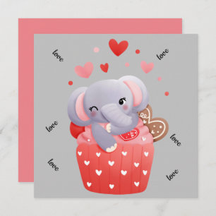 Liefde leuke valentijn-olifant feestdagenkaart