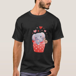 Liefde leuke valentijn-olifant t-shirt