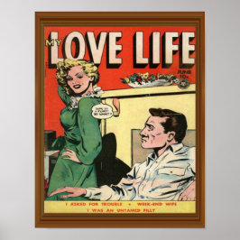 Liefde levensechte Romance Comic Illustration Retr Poster