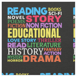 Liefde Lezen Boeken - Genre Word Art Stof