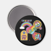 Liefde. LGBT+Pride. Pride dag. Regenboogliefde. Magneet (Voorkant / Achterkant)