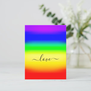Liefde LGBT Rainbow Pride Ombre Script Swash Briefkaart