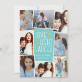 Liefde, licht en latkes | Hanukkah Photo Collage Feestdagenkaart (Voorkant)