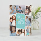 Liefde, licht en latkes | Hanukkah Photo Collage Feestdagenkaart (Staand voorkant)