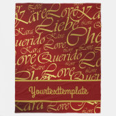 Liefde, liebe, kara, cher, käre, querido, text, ro fleece deken (Voorkant)