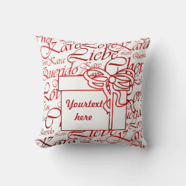 Liefde, liebe, kara, cher, käre, querido, text, ro kussen