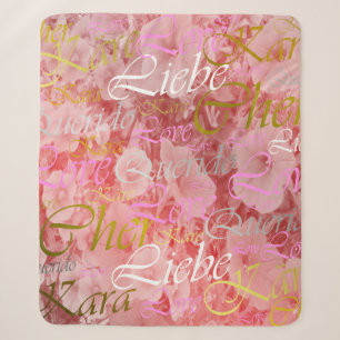 Liefde, liebe, kara, cher, käre, querido, text, ro sherpa deken