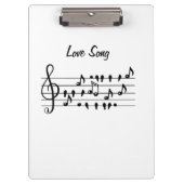 Liefde liedjes, vogels tussen muzikale noten klembord (Voorkant)