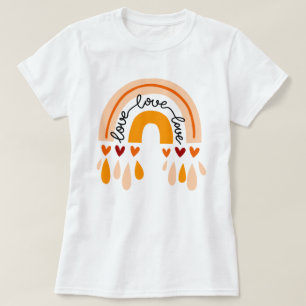 LIEFDE LIEFDE LIEFDE BOHO REGENBOOG EN HARTEN DESI T-SHIRT