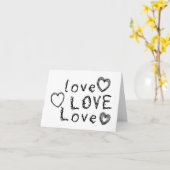 Liefde, Liefde, Liefde in Scratchy Schrijven Groet Kaart (Gele Bloem)