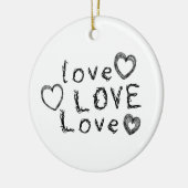 Liefde, liefde, liefde keramisch ornament (Links)